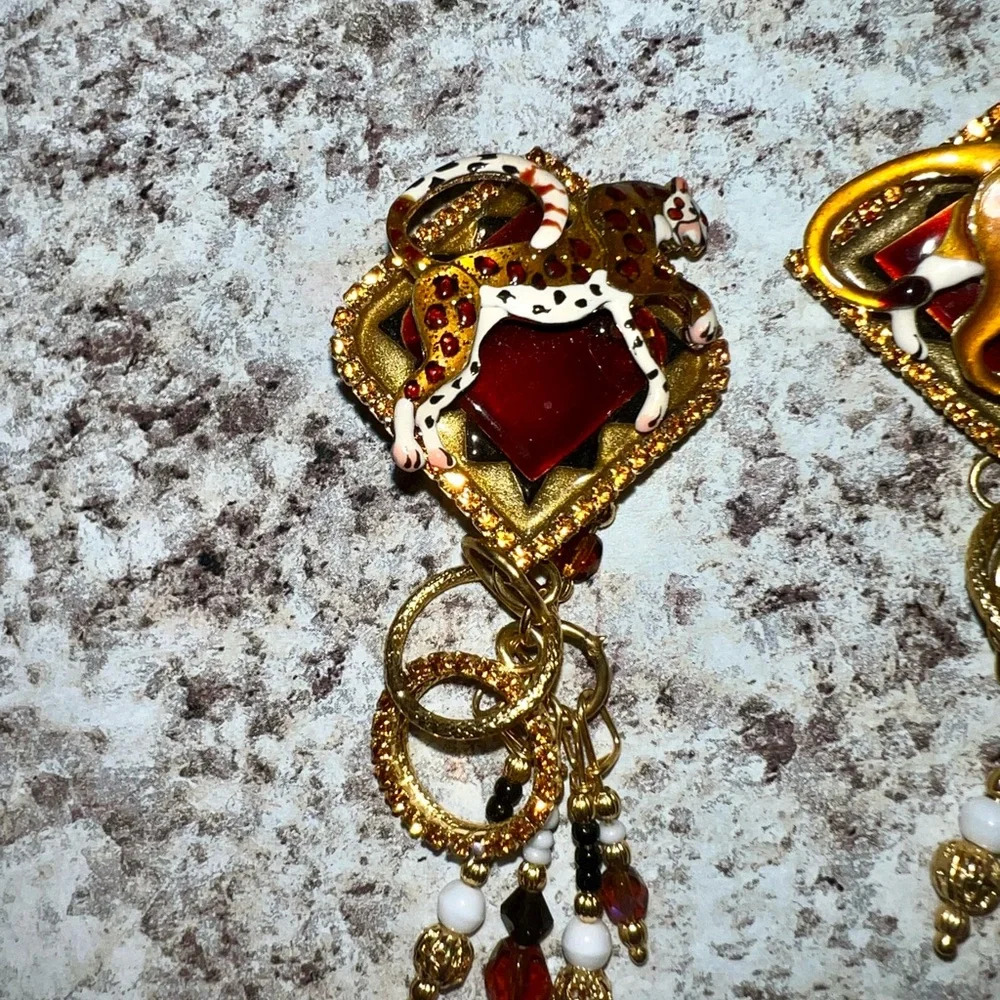 Lunch At The Ritz Earrings “READ DESCRIPTION” - Picture 2 of 7